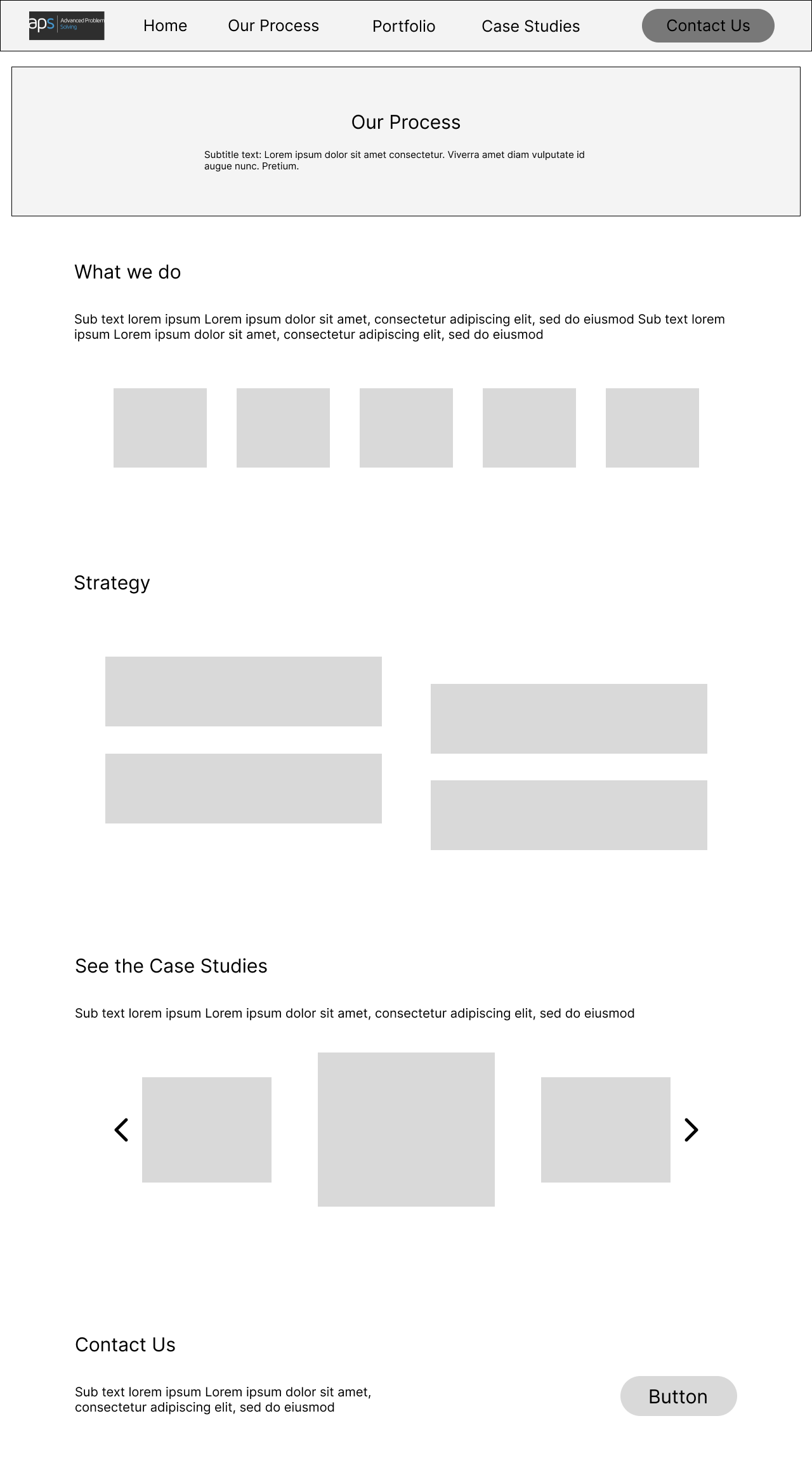 Program content page wireframe